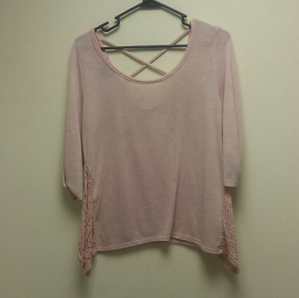 3/4 Sleeve Pink Tee